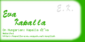 eva kapalla business card